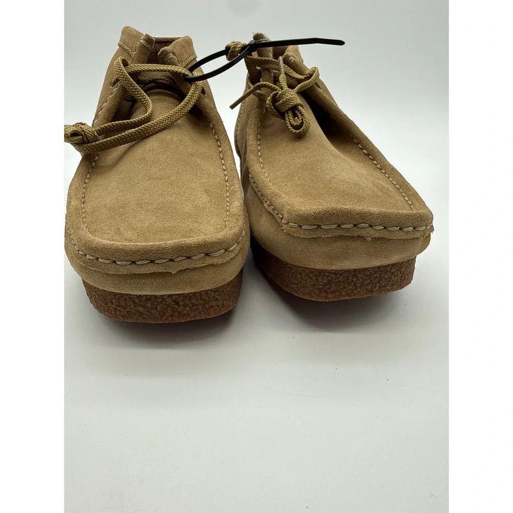 Clarks Collection Shacre Boot Men 12 Dark Sand Suede Chukka Wallabee leather EUC
